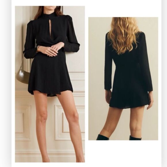 Reformation Ottessa Dress Black $250 NWT - Picture 1 of 14